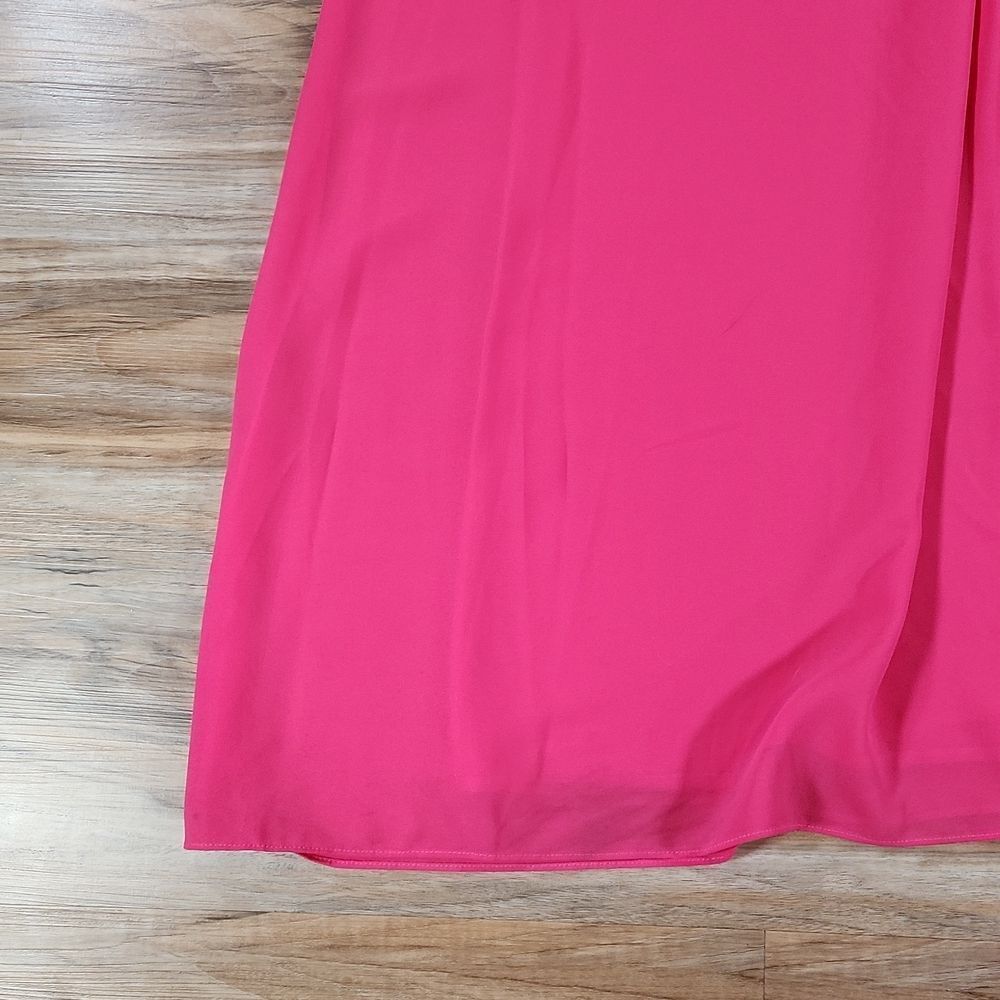 🔹️Anthropologie Badgley Mischka Hot Pink Spaghetti Strap Maxi Dress Size 6 - Picture 8 of 11